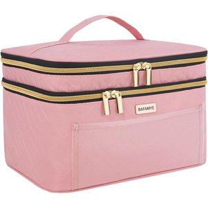 Large Cosmetic Case, Organizer for Travel-Size, Brushes, and Skin Care Products